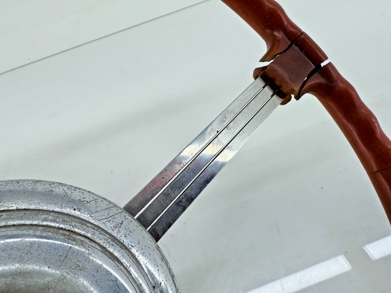 Vintage ORIGINAL 1939 BUICK 8 EIGHT CHROME Flat Bar BANJO STEERING WHEEL SW-20
