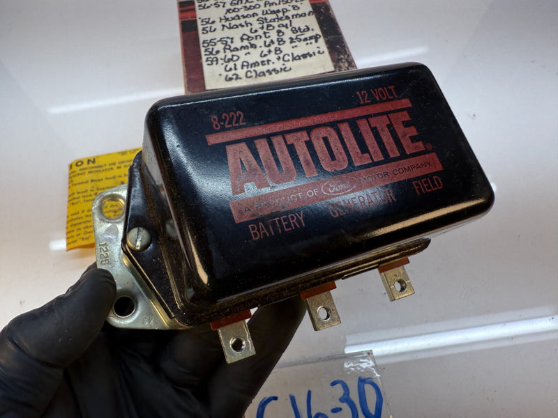 NOS Autolite 8-222 VOLTAGE REGULATOR 12 VOLT Motorcraft 1955 Chevy c16-30