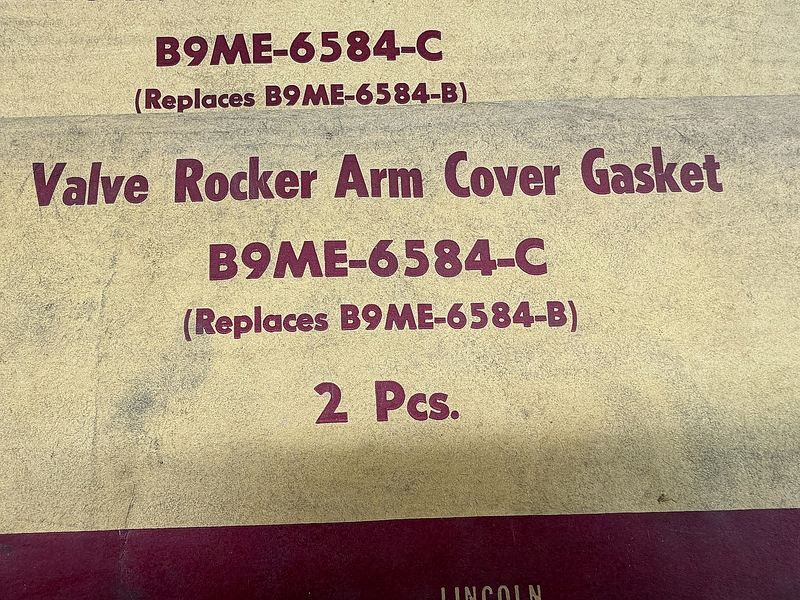 (1) NOS 1954 - 1960 Ford Mercury Y-Block V8 Valve Cover Gasket Set 1957 B54-61
