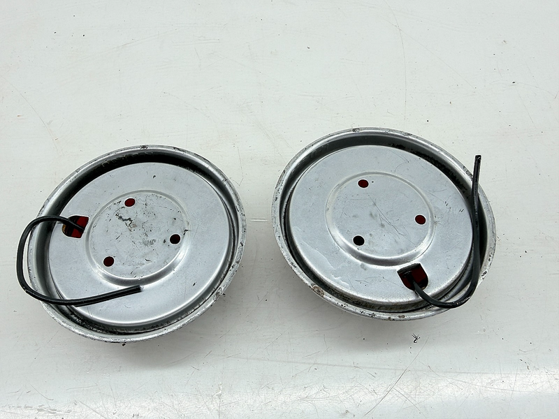 NOS Vintage KD Lamp Co KD 539 SEMA Approved PAIR Red Glass Lens & Housing C37-55
