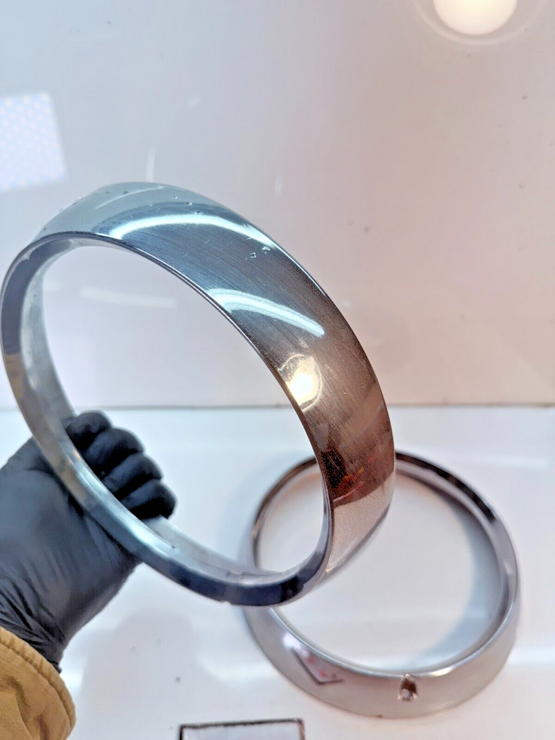 Jeep CJ Chrome Headlight Bezels Trim Beauty Ring Bezel Pair CJ7 CJ5 CJ8 C24-19