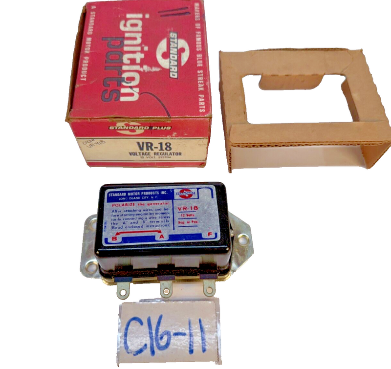 NOS Chevy Suburban 1961-1963 Standard VR18 Voltage Regulator 12V 61 62 63 C16-11