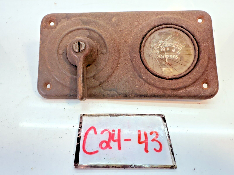 Vintage Original 1919 - 1925 Ford Model T Switch Gauge Dash Plate C24-43