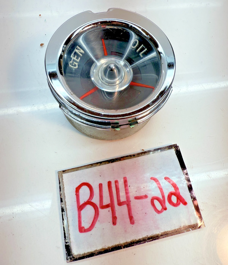 OEM Vintage 1959 1960 Chevy Impala El Camino Generator / Oil Gen Gauge 60 B44-22