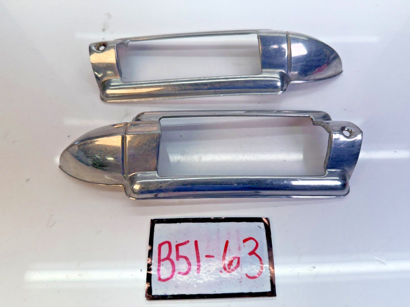 OEM 1946 47 48 Plymouth Front Turn Signal Parking Light Bezels Pair RH LH B51-63