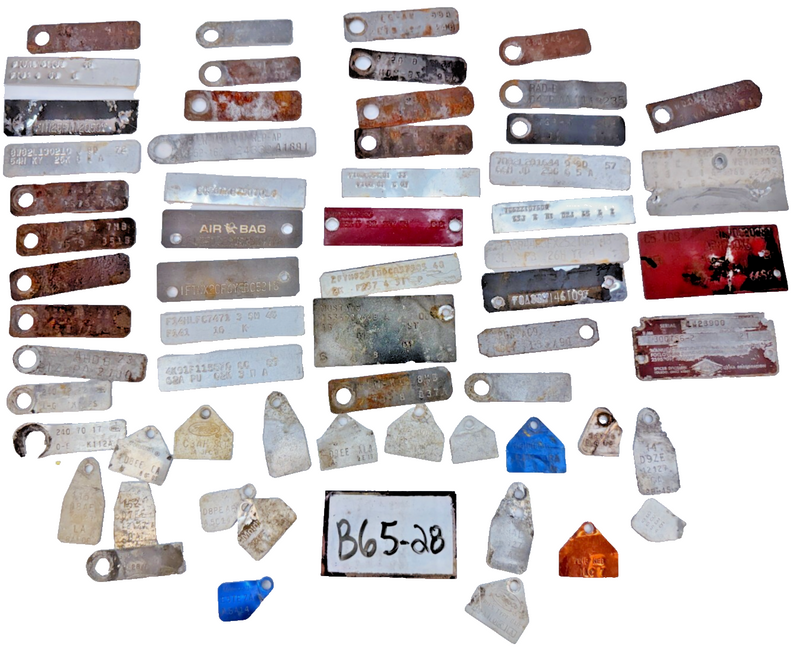 60- Vintage OEM LOT Metal Plate Tag VIN Plate Badge Emblem Serial Data ID B65-28