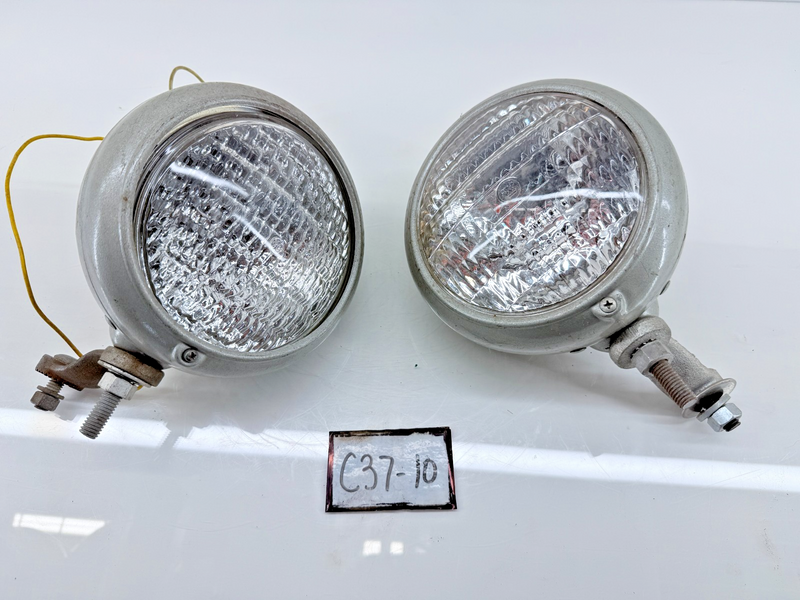 Vintage PAIR AUTO LAMP Model 10 / 600 Fog Lamp Driving Light HOT RAT ROD C37-10