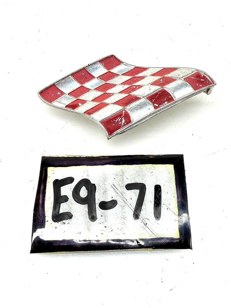 OEM 1963 Ford Mercury Checkered Flag Emblem C3MB-16188 21375 KBC E9-71