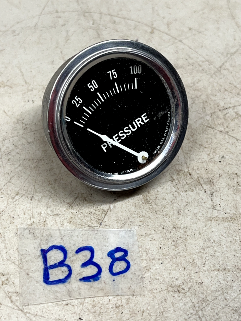 PRESSURE GAUGE, 0-100 PSI, ROCHESTER GAUGES INC, DALLAS TEXAS B38-21