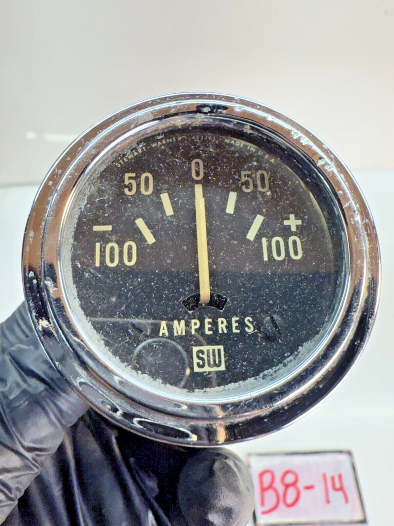 Vintage Stewart Warner Amperes Gauge W/ Bracket 1920-1945 Rat Rods B8-14