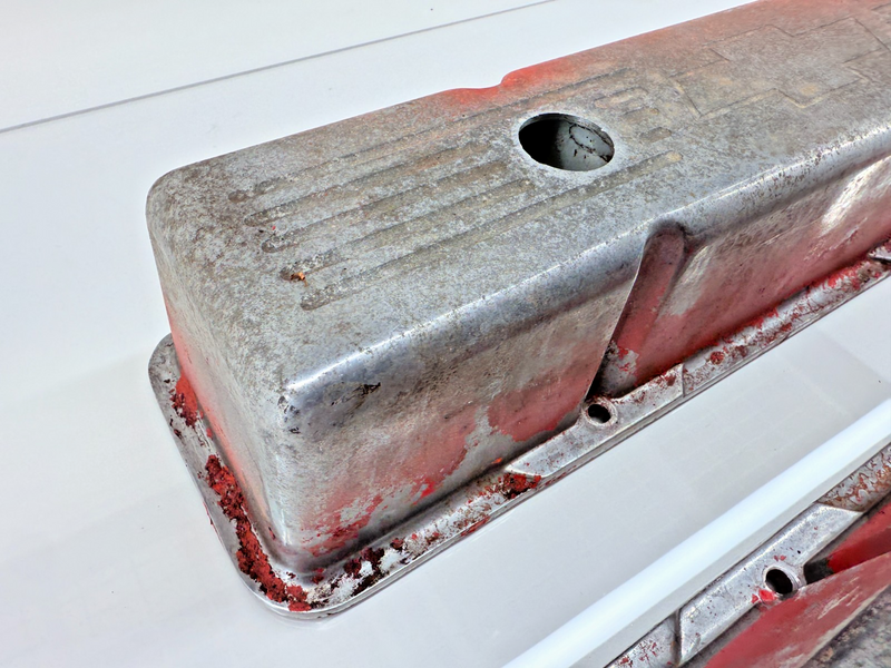 Billet Spec Valve Covers Tall Aluminum Polished Bowtie Chevy SB Pair U5B-22