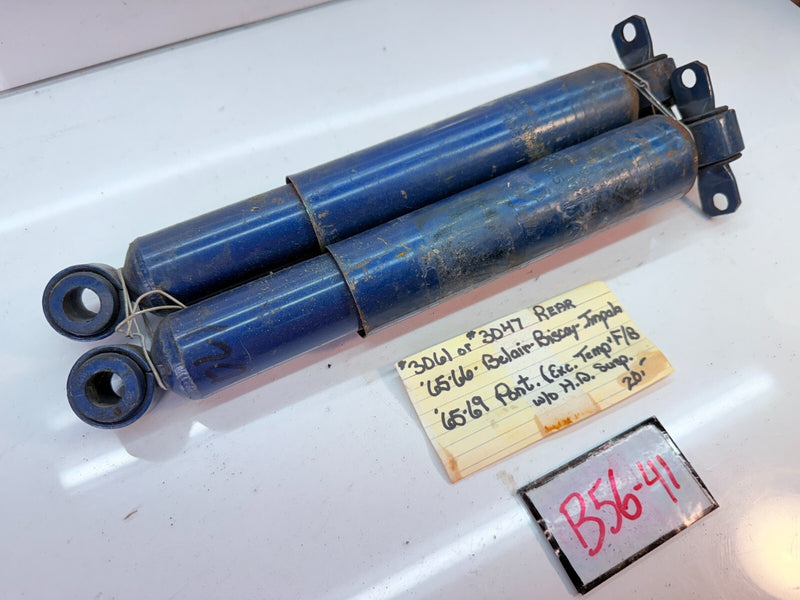 NOS 1965 -1969 Chevy Impala Biscayne Bel Air Caprice Rear Shock Pair 3047 B56-41