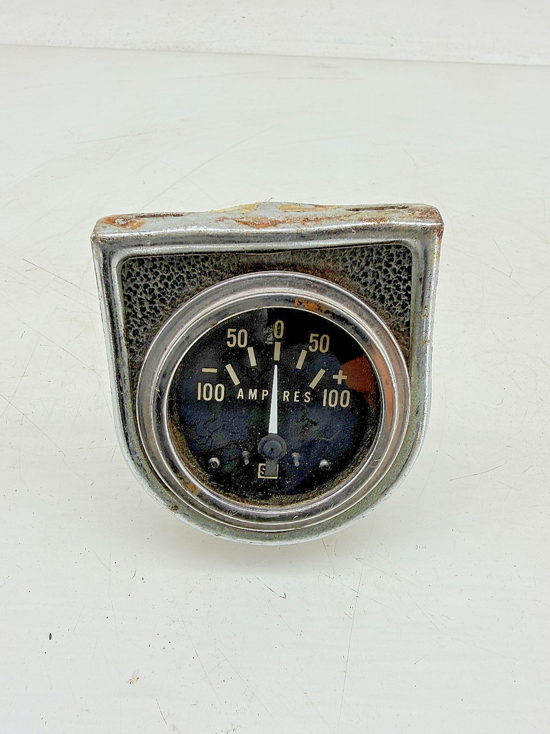 Vintage 1950s Hot Rod Stewart Warner Ammeter 100 Amp Teardrop Pod 827508 C39-49