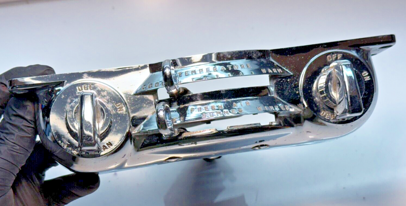 OEM  1949 - 1951 Dodge Chrysler Chrome Heater AC Control Bezel 1253406 B46-9