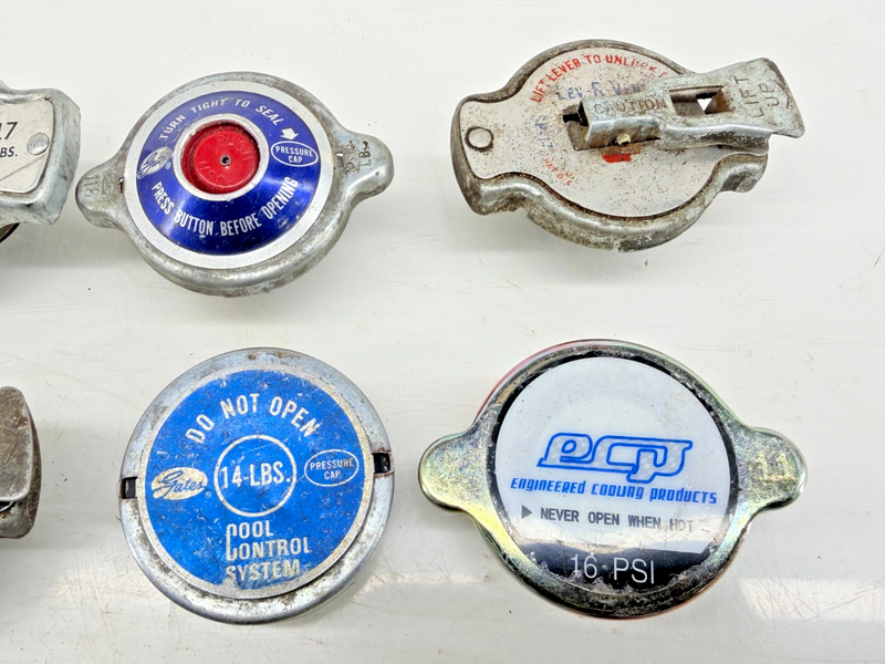 (12) Vintage LOT of 1960's FORD Radiator Caps Chevy Dodge Camaro Mustang C58-31