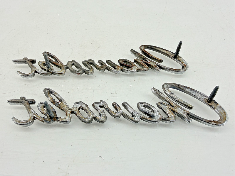 OEM  1966 1967 1968 Chevrolet Emblem Badge Script Pair E9-117