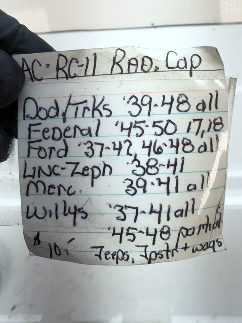 NOS AC Radiator Cap RC-11 37 38 39 40 41 42 46 47 48 Ford Mercury Lincoln C20-29