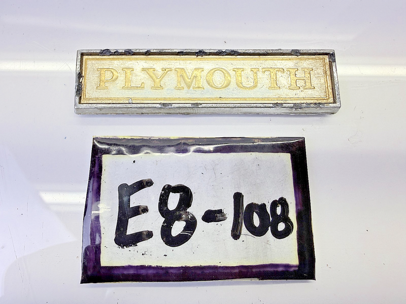 OEM Mopar 1976 - 1979 PLYMOUTH Metal Trunk Lid Emblem Mopar 3811445 E8-108