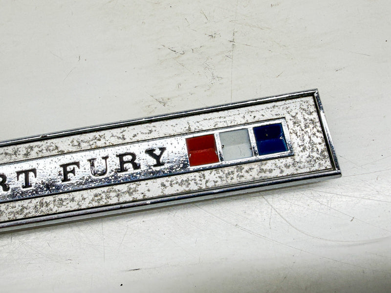 OEM 1967 PLYMOUTH SPORT FURY DOOR PANEL EMBLEM MOPAR 2788485 E10-107