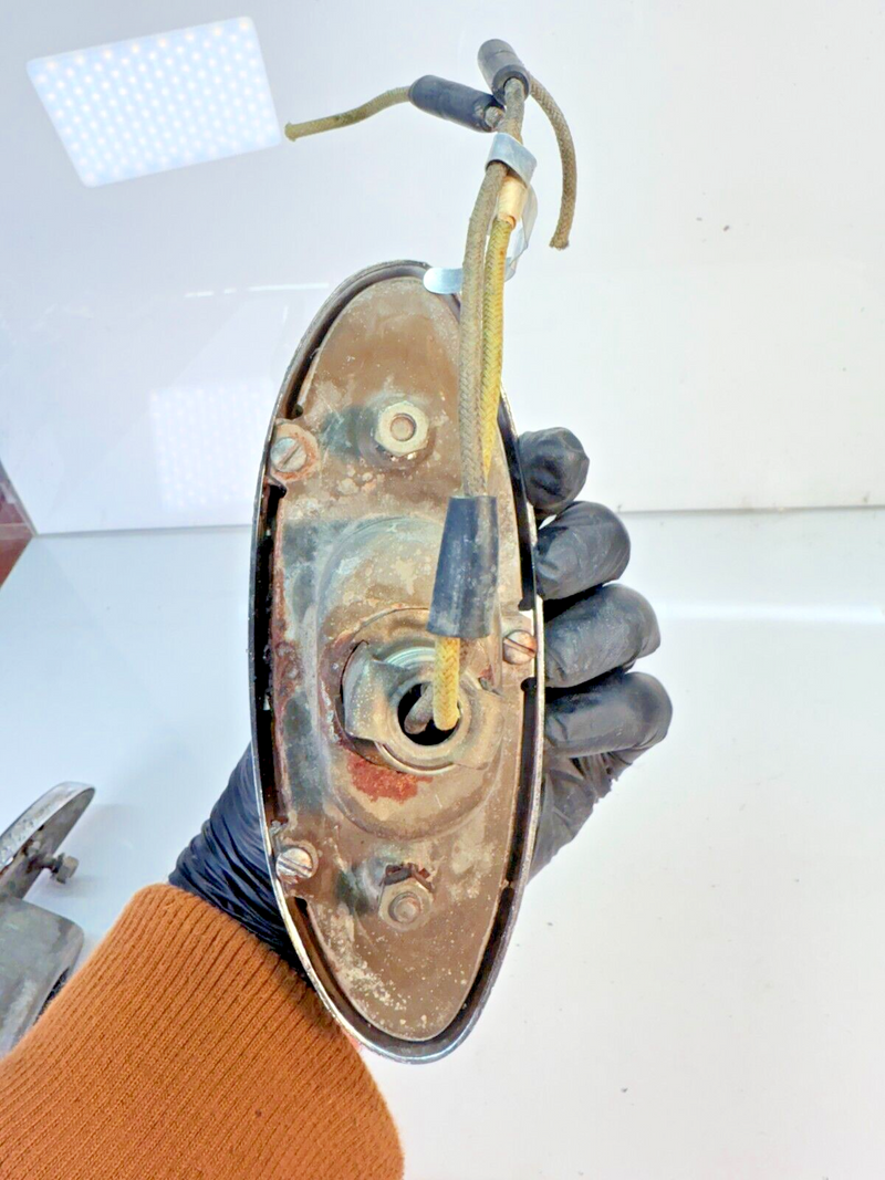 OEM FORD 8A-13448-A1 1949 1950 PAIR TAIL LIGHT ASSEMBLY CHROME BEZEL B55-23