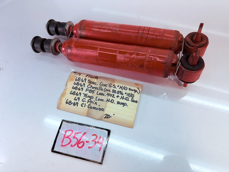 NOS VINTAGE Front Shocks 1968 - 1969 CHEVELLE F-85 PRIX B56-34