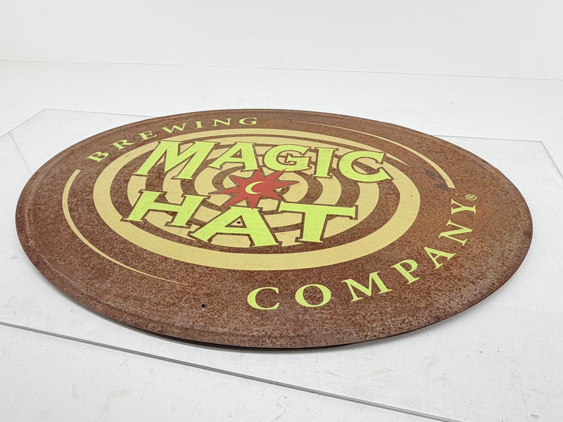 Rare Vintage 1990's Magic Hat Brewing Double Sided Oval Metal Sign Vermont Beer