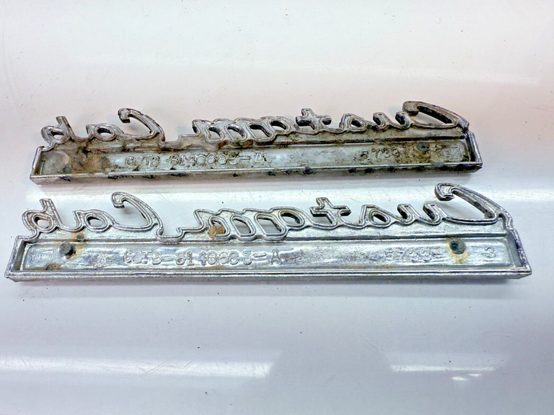 OEM 1968 - 1972 Ford Custom Cab Truck Emblem Badge PAIR Custom B32-173