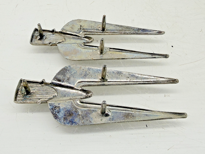 OEM 1958 - 1964 STUDEBAKER HAWK PAIR EMBLEM BADGE E9-58