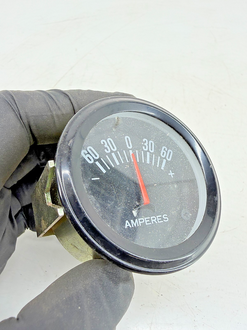 Vintage 1970s - 80s Jeep CJ Truck Ammeter 60 Amp Gauge 2 1/16 Black Bezel C39-64