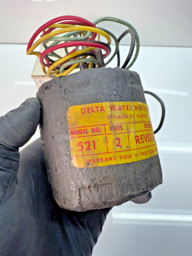DELTA HEATER MOTOR 521 - ROTATION Reversible - 1/4" SHAFT - 12V C2-63