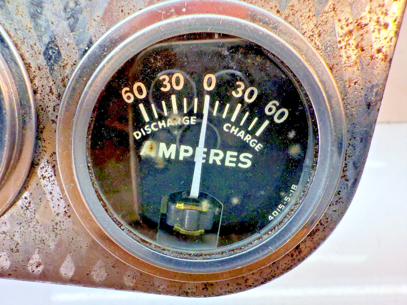 Stewart Warner 1930's - 1960's Dash Ampere & Oil Gauge Panel Rat Hot Rod C24-44