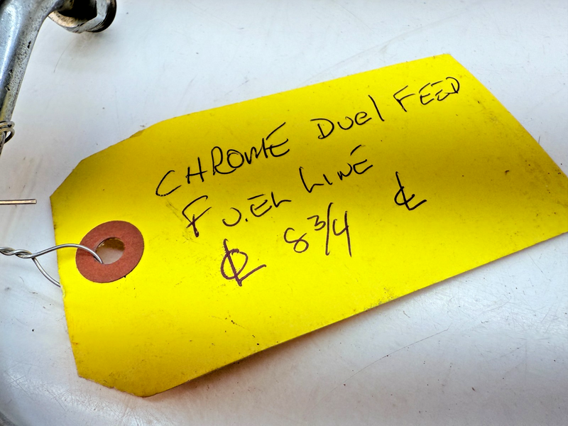 USED Dual Feed Fuel Line Chrome Holley Carburetor 4150 Double Pumper SBC B45-9