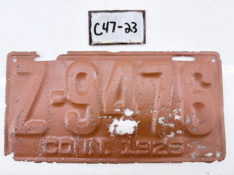 Original Paint 1926 CT Z-9476 Connecticut License Plate Garage Metal Sign C47-23