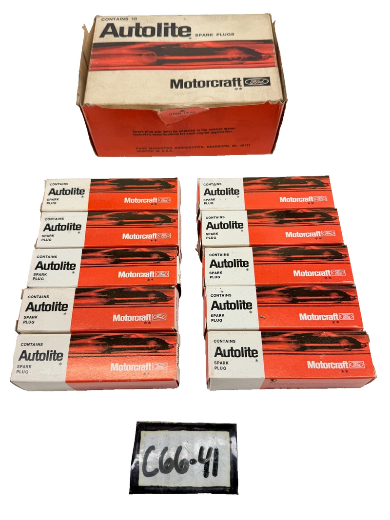 (10) NOS 1965 - 1968 Ford Mustang Mercury AUTOLITE 289 Spark Plugs BTF42 C66-41