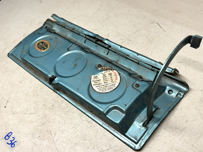 1965 1966 Chevy Impala Glove Box Door Hinge Emblem Belair glovebox 65 66 B36-1