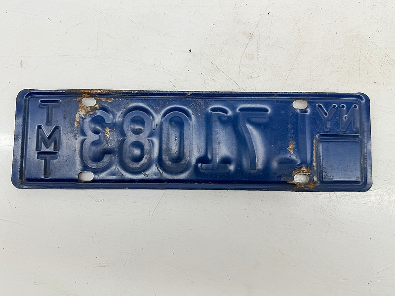 Orig. Paint New York TMT L71083 Ton Mile Tax License Plate NY L71083 C76-98