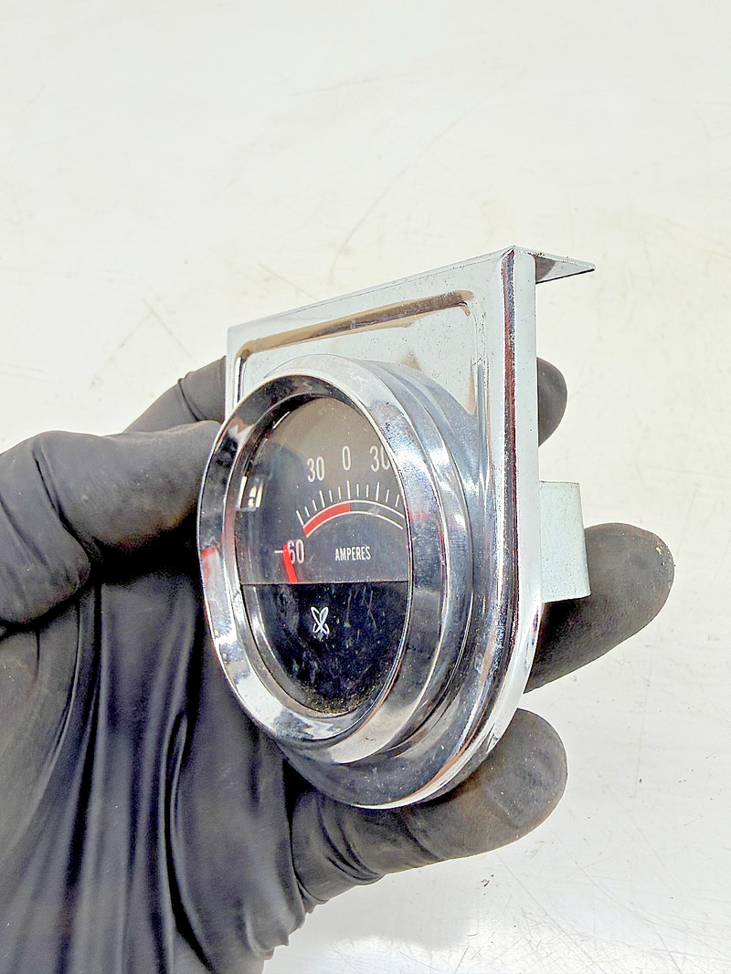 Vintage 1950s Hot Rod Gasser Stewart Warner Ammeter 60 Amp Teardrop Pod C39-53
