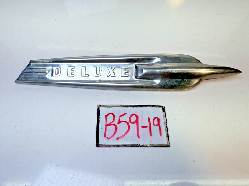 OEM 1951 FORD DELUXE SPEAR EMBLEM TRIM BADGE STAINLESS 51 B59-19