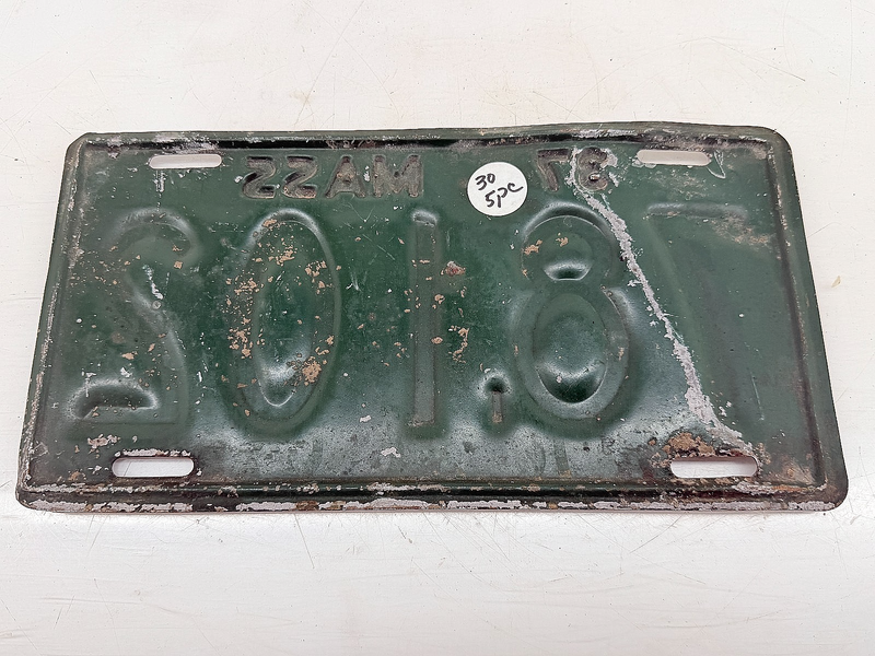Orig. Paint 1937 78102 Massachusetts License Plate Sign MA 78.102 C76-30