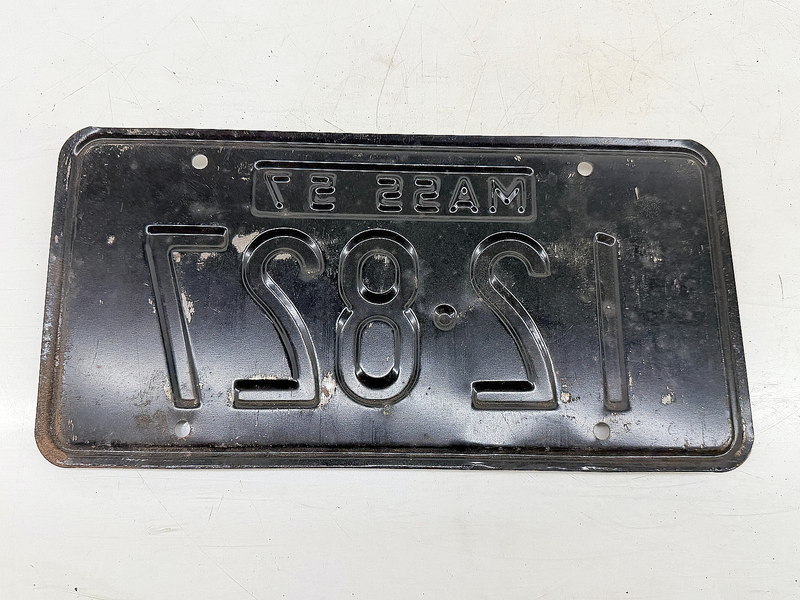 Orig. Paint 1957 12827 Massachusetts License Plate Sign MA 12-827 C76-69