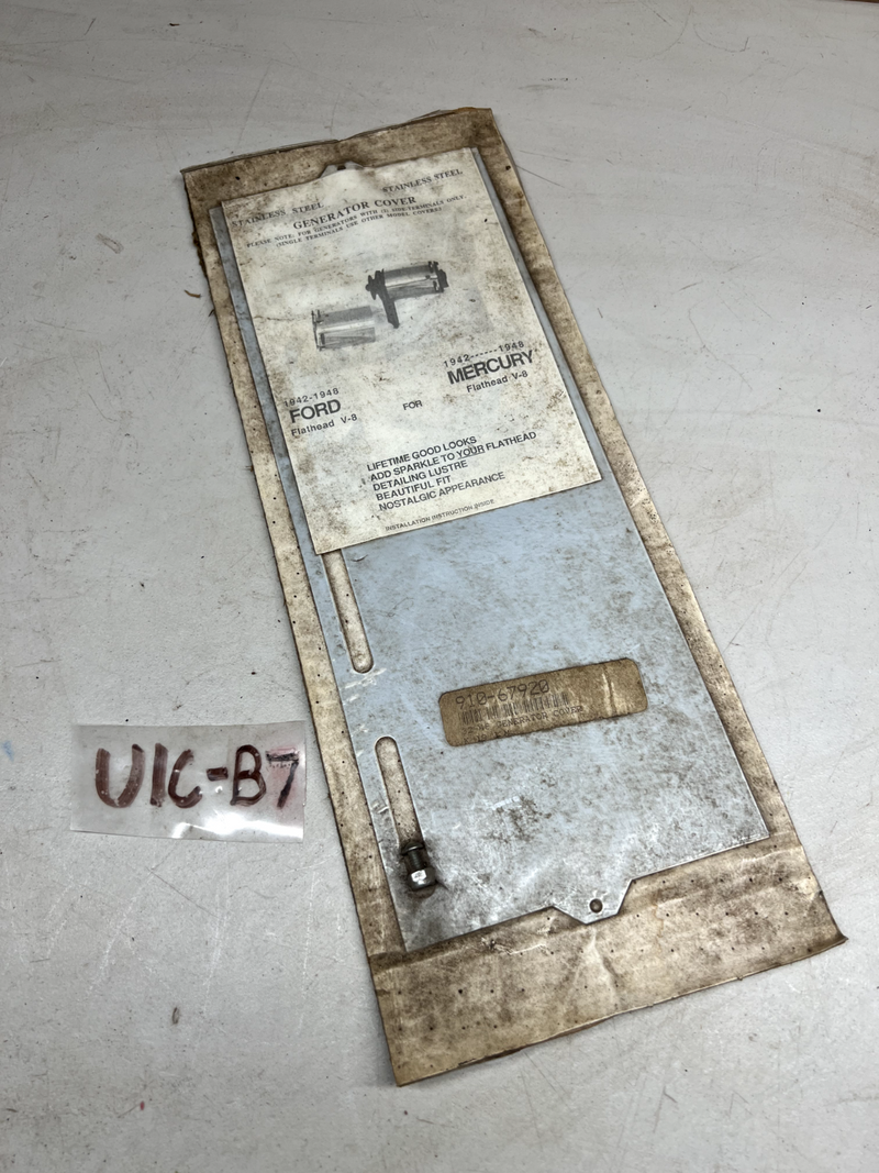 NOS FORD/MERCURY 1942-48 Stainless Alternator/Generator Cover Dress-Up U1C-B7-15