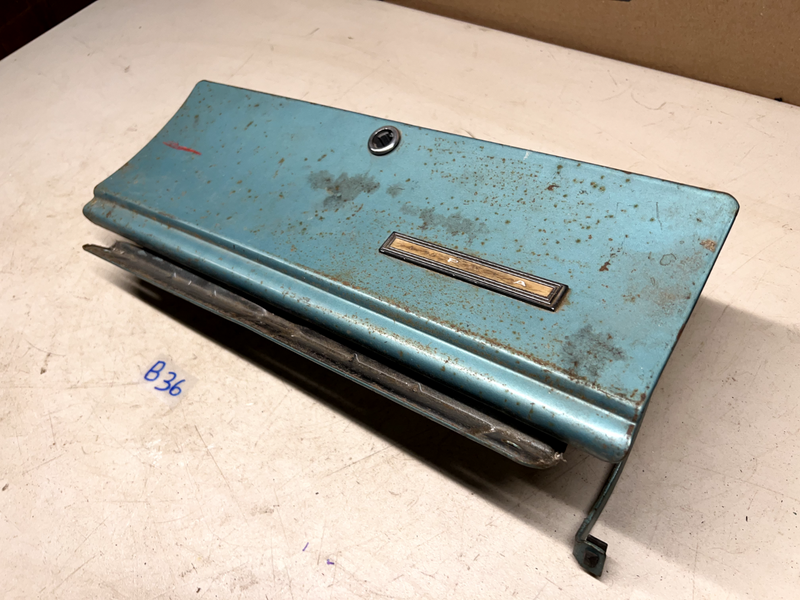 1965 1966 Chevy Impala Glove Box Door Hinge Emblem Belair glovebox 65 66 B36-1