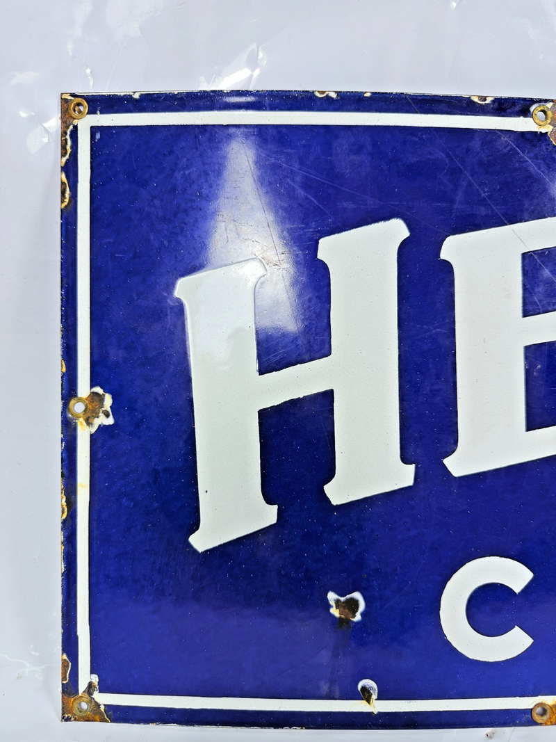 VINTAGE ORIGINAL HELMAR TURKISH CIGARETTES PORCELAIN COBALT BLUE ENAMEL SIGN