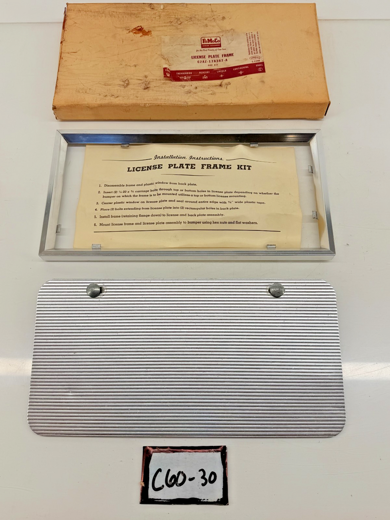 NOS 1962 Ford Galaxie License Plate Rotunda FoMoCo C2AZ-17A387-A C60-30