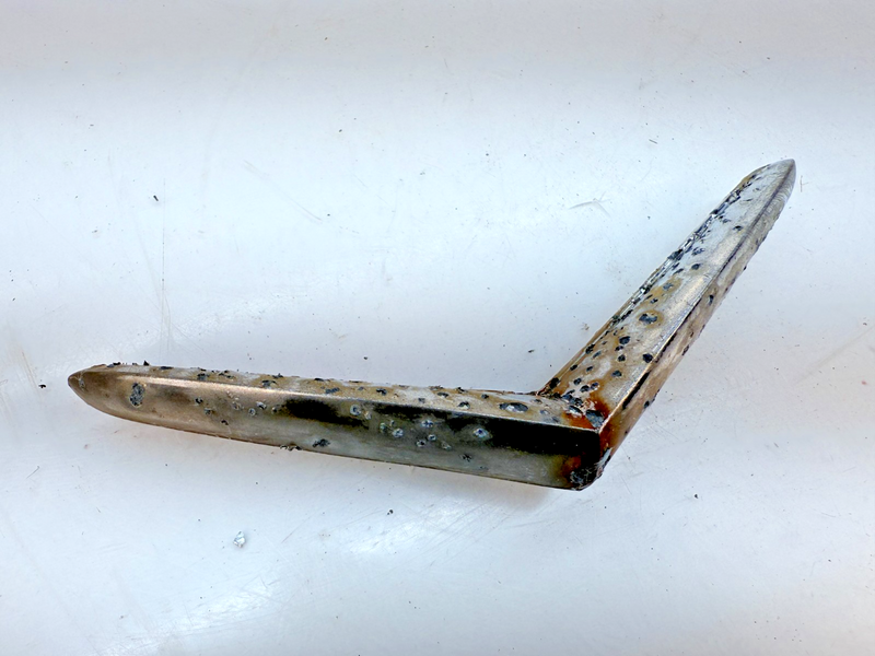 VINTAGE OEM 1956 DESOTO V FUEL DOOR EMBLEM 1621560 FIREFLITE FIREDOME E6-120