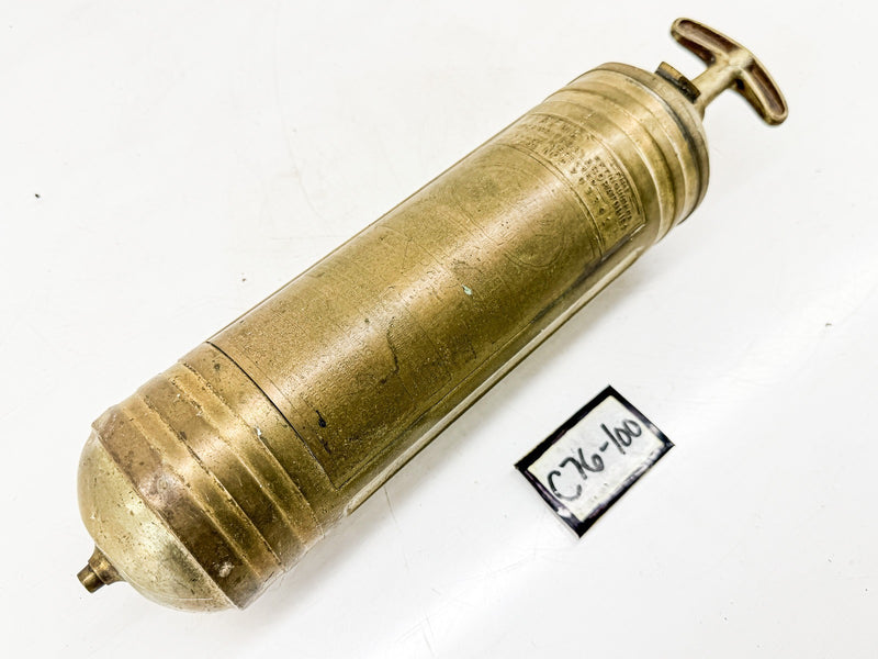 Vintage Pyrene Brass Fire Extinguisher Quart Pump Willys MB GPW Military C76-100