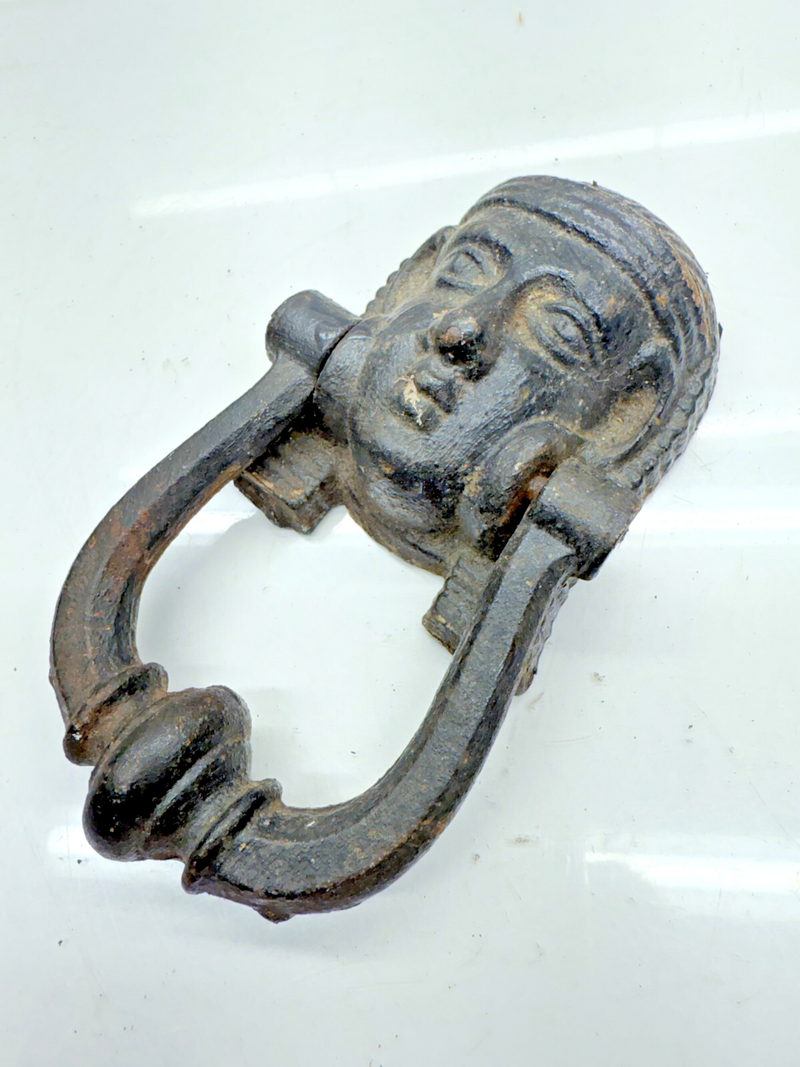 VINTAGE Cast 19TH CENTURY Egyptian Revival Door Knocker Sphinx B68-7