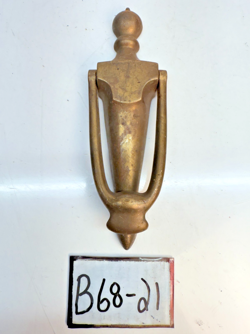 VINTAGE ANTIQUE BRASS 1900's English Style DOOR KNOCKER 7.5" B68-21