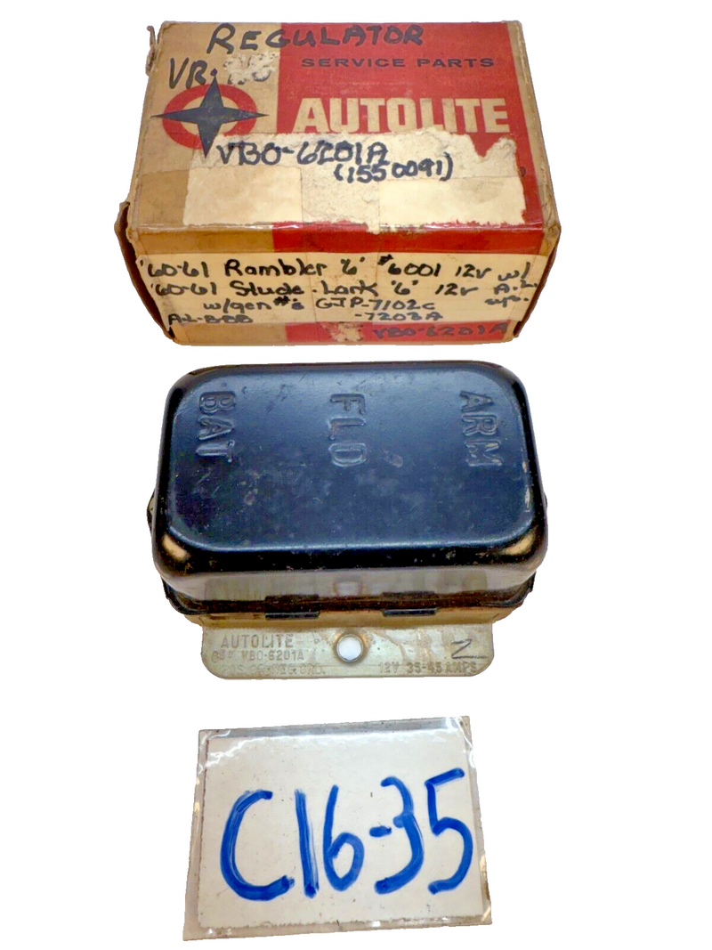 NOS Autolite Voltage Regulator 1960 1961 Studebaker AMC 1550091 60 61 C16-36