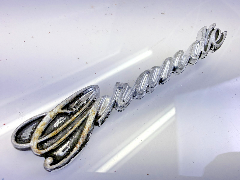 OEM 1969 1970 Mustang Grande Coupe ROOF REAR SIDE “GRANDE” EMBLEM E8-97